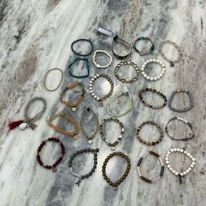 26 bracelets all beaded elastic